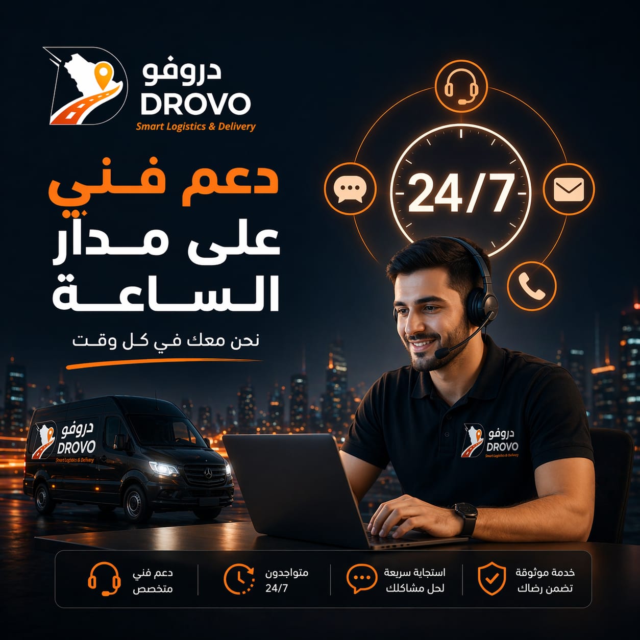 دعم فني على مدار الساعة